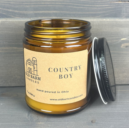 Country Boy Amber Jar Candle
