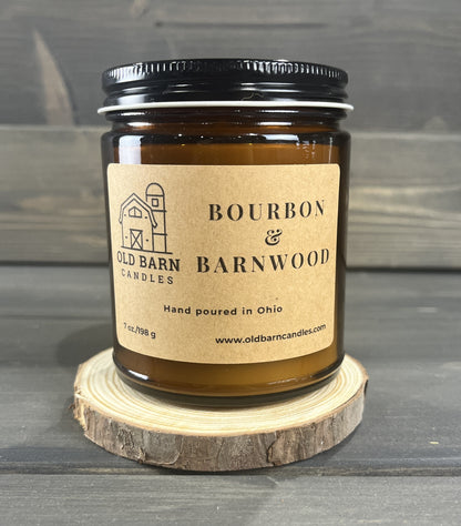 Bourbon & Barnwood Amber Jar Candle