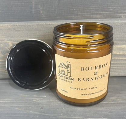 Bourbon & Barnwood Amber Jar Candle