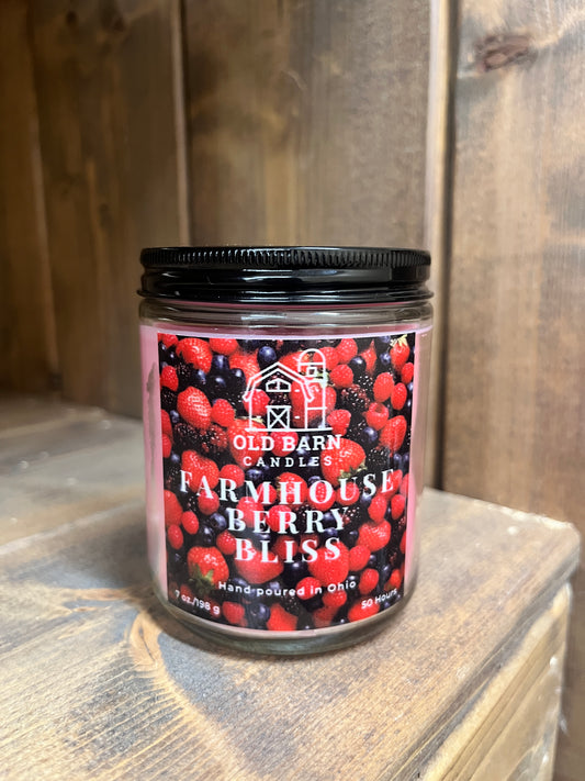 Farmhouse Berry Bliss 9 oz. Clear Jar