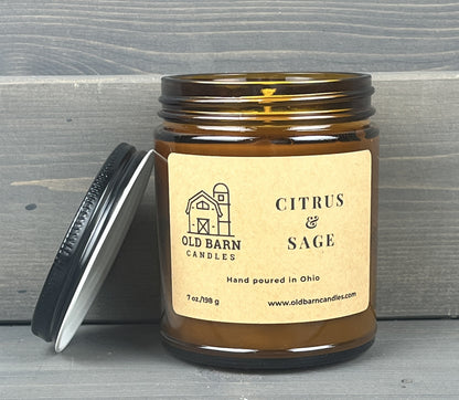 Citrus & Sage 9oz Amber Jar