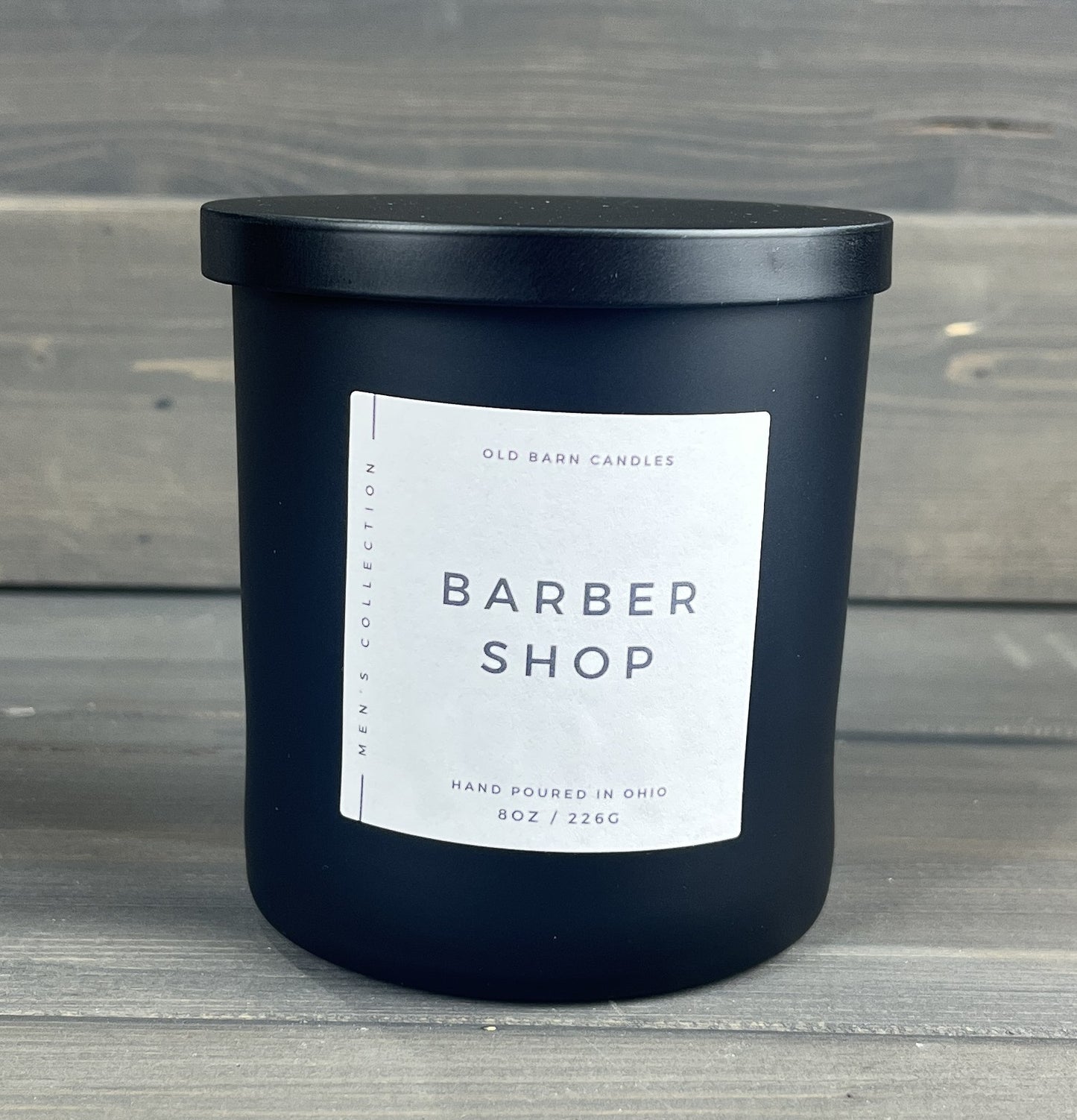 Barber Shop Matte Black Wood Wick Candle