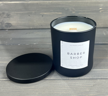 Barber Shop Matte Black Wood Wick Candle