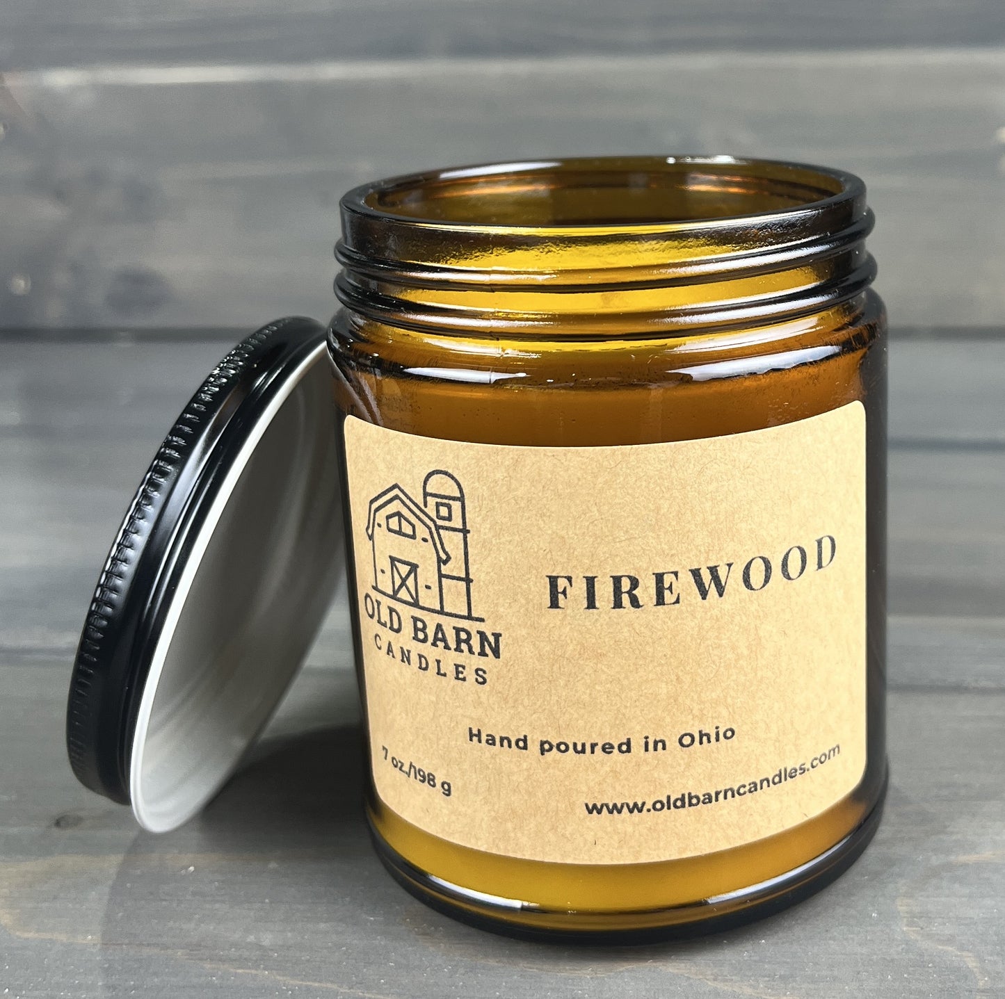 Firewood 9oz Amber Jar